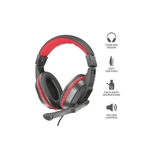 AUDIFONOS TRUST ZIVA (21953) GAMING HEADSET BLACK,3.5MM*2