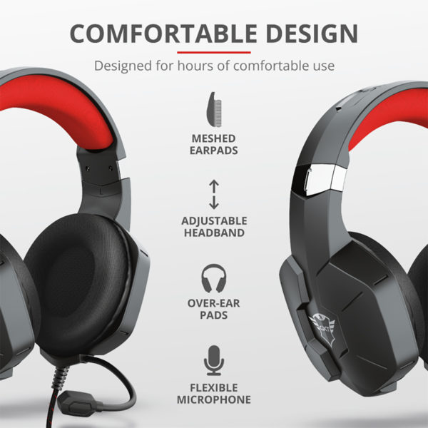 AUDIFONOS TRUST GXT (23652) 323 CARUS GAMING HEADSET BLACK, 3.5MM*2
