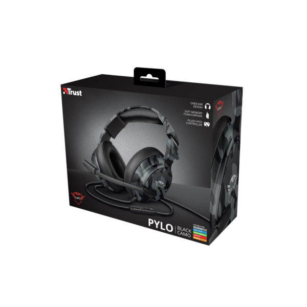 Audifonos Trust Gxt (23939) 433 Pylo Multiplatformgaming Headset Camo Black ,pc, Xbox,ps5,switch