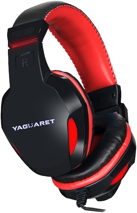 AUDIFONOS YAGUARET (HGKRAVENYGT) KRAVEN GAMING CONMICROFONO COLOR ROJO/NEGRO,3.5