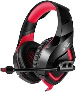 AUDIFONOS YEYIAN (YDW-33402) GAMER WICKED SERIE 3000,ALAMBRICO,USB,CONTROL,RGB,NEGRO ROJO