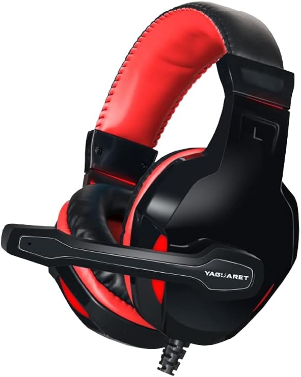 AUDIFONOS YAGUARET (HGKRAVENYGT) KRAVEN GAMING CONMICROFONO COLOR ROJO/NEGRO,3.5
