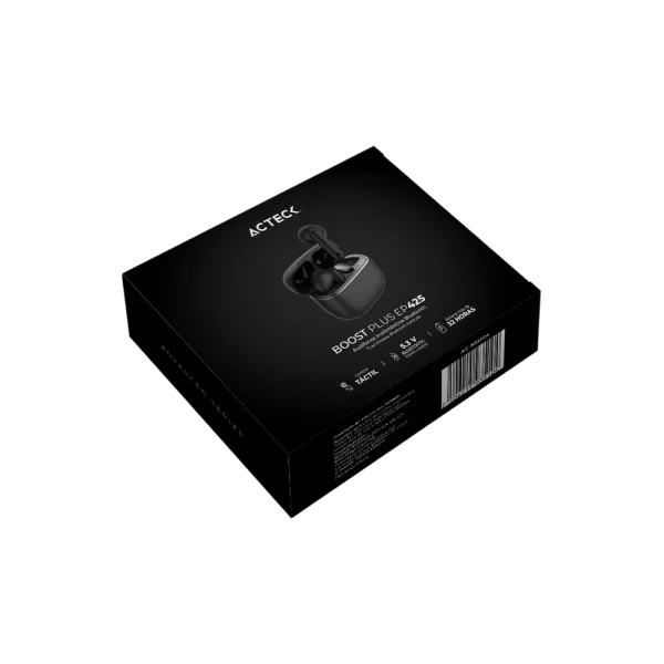 AUDIFONOS INTRAURICULARES ACTECK (AC-935104) BOOSTPLUS EP425,BT 5.1,MICROFONO,BAT 5 HORAS,NEGRO