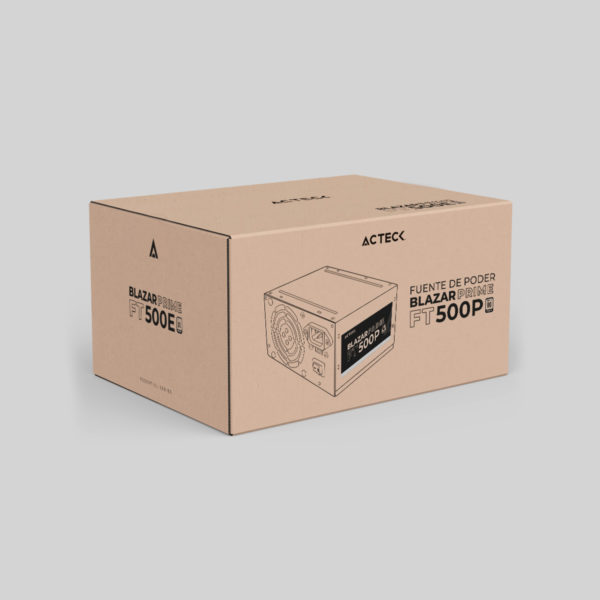 FUENTE DE PODER ACTECK (AC-938143) FT500P,500W,24PINES,2 SATA,2 MOLEX,VENT 80MM,NEGRO