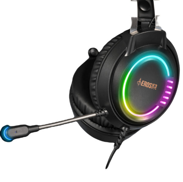 AUDIFONOS GAMDIAS (GD-EROS E3) STEREO RGB, USB + 3.5MM C/MIC OMNI, SPK DIAM 50MM