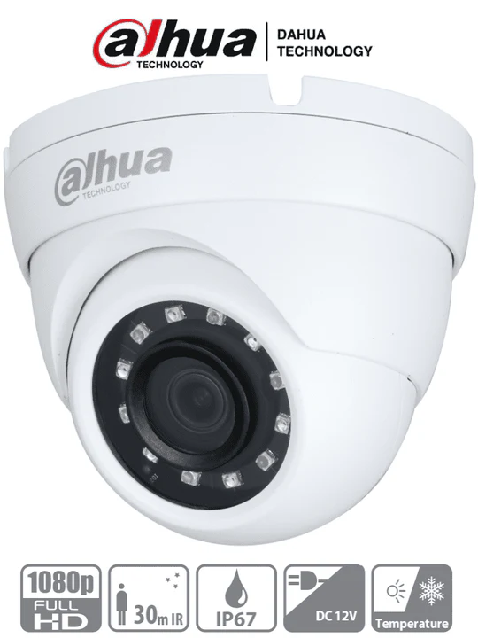 CÁMARA DOMO DAHUA (DH-HAC-HDW1200MN-0280B-S4) HDW1200M28 1080P, METAL, 101 GRADOS, IR 30M, IP67, HDC