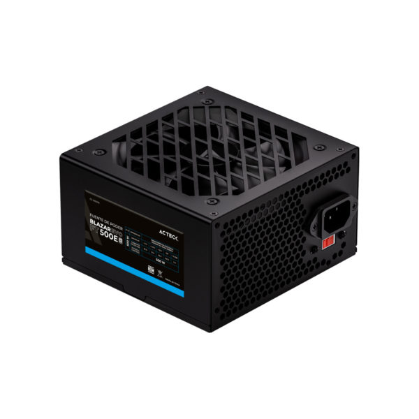 FUENTE DE PODER ACTECK (ES-05001E) FT500E, 500W, 24 PINES, 2 SATA, 1 MOLEX, VENT 120MM, NEGRO