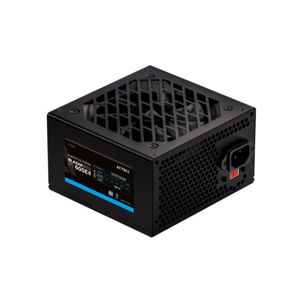 FUENTE DE PODER ACTECK (ES-05003E) FT-600E,600W,24PINES,2 SATA,2 MOLEX,1 PCIE 6+2,VENT 120MM,NEGRO
