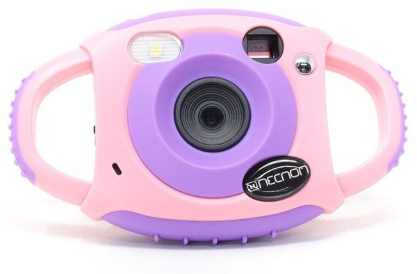 CÁMARA DIGITAL INFANTIL NECNON (NCD-KIDSCAM-RS) 8MP, RESISTE IMPACTOS, ROSA/MORADO