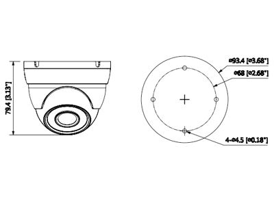 CÁMARA DOMO DAHUA (DH-HAC-HDW1200MN-0280B-S4) HDW1200M28 1080P, METAL, 101 GRADOS, IR 30M, IP67, HDC